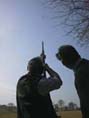 Clay shooting in the early evening